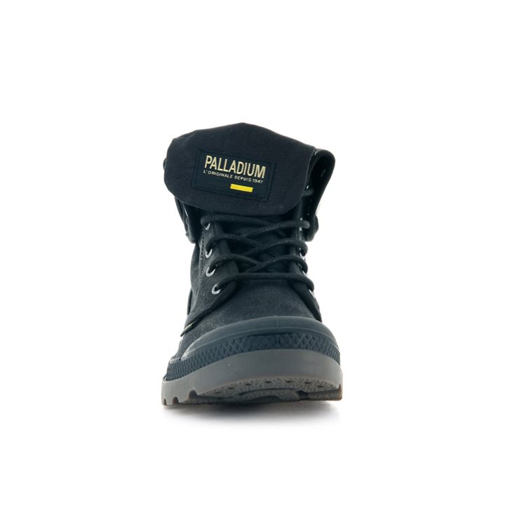 Bottes Palladium Pampa Baggy WAX Femme Noir | FR WMJ849D